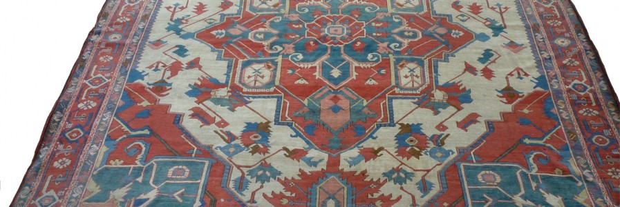 Persian Heriz Serapi Carpet co619<br /> <span>Persian Heriz Serapi Carpet, 19th Century, 380x316cm...</span> Persian Heriz Serapi Carpet co619